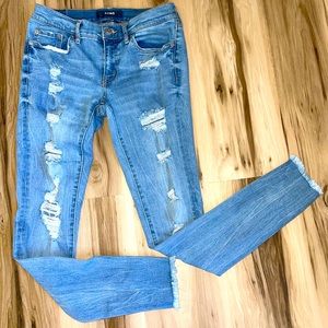 Skinny straight leg ankle jeans